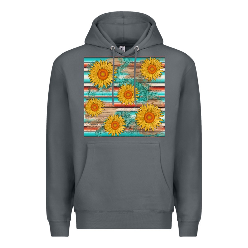 Sunflower Wood Serape  Leather Seamless Premium Hoodie by AdoDesignShop | Teevron