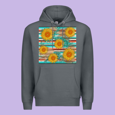 Sunflower Wood Serape  Leather Seamless Premium Hoodie Designed By Adodesignshop