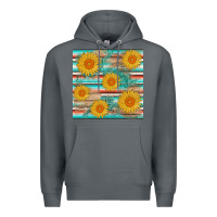 Rock sunflower wood serape  leather seamless Premium Hoodie - AdoDesignShop