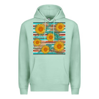 Seafoam sunflower wood serape  leather seamless Premium Hoodie - AdoDesignShop