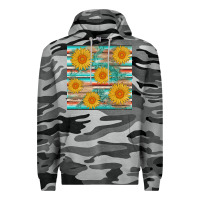 Slate Camo sunflower wood serape  leather seamless Premium Hoodie - AdoDesignShop
