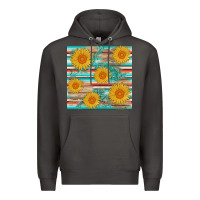 Smoke sunflower wood serape  leather seamless Premium Hoodie - AdoDesignShop