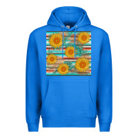True Royal sunflower wood serape  leather seamless Premium Hoodie - AdoDesignShop