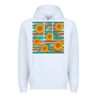 White sunflower wood serape  leather seamless Premium Hoodie - AdoDesignShop