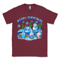 Burgundy merry christmas snowman gnomes truck Classic Tee - MaliasSmallBusiness