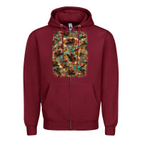 Burgundy western  background Zipper Hoodie - RanaPortraitStore