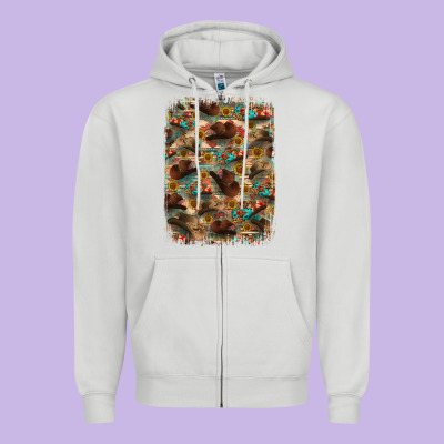 Zipper Hoodie western  background