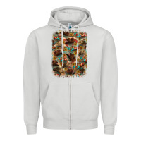 Dove Grey western  background Zipper Hoodie - RanaPortraitStore