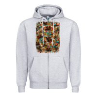Heather Grey western  background Zipper Hoodie - RanaPortraitStore
