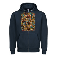 Navy western  background Zipper Hoodie - RanaPortraitStore