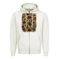 Oatmeal Heather western  background Zipper Hoodie - RanaPortraitStore