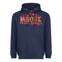 Navy madre our lady Heavyweight Hoodie - texasbilliewilder
