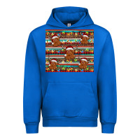 Cobalt christmas turquoise serape highland cow Urban Hoodie - BarkalooDesign