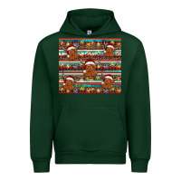 Forest Green christmas turquoise serape highland cow Urban Hoodie - BarkalooDesign