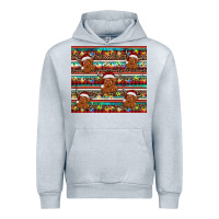 Heather Grey christmas turquoise serape highland cow Urban Hoodie - BarkalooDesign