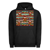 Pigment Black christmas turquoise serape highland cow Urban Hoodie - BarkalooDesign