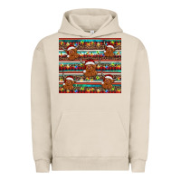 Pigment French Oak christmas turquoise serape highland cow Urban Hoodie - BarkalooDesign