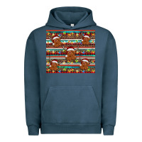 Pigment Midnight Navy christmas turquoise serape highland cow Urban Hoodie - BarkalooDesign