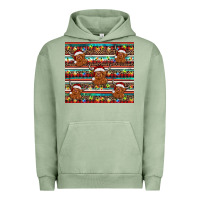 Pigment Oil Green christmas turquoise serape highland cow Urban Hoodie - BarkalooDesign