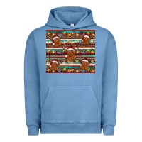 Pigment Pebble Blue christmas turquoise serape highland cow Urban Hoodie - BarkalooDesign