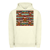 Pigment Pistachio christmas turquoise serape highland cow Urban Hoodie - BarkalooDesign