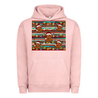 Pigment Salmon christmas turquoise serape highland cow Urban Hoodie - BarkalooDesign
