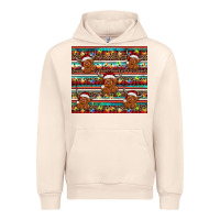 Sandshell christmas turquoise serape highland cow Urban Hoodie - BarkalooDesign