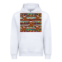 White christmas turquoise serape highland cow Urban Hoodie - BarkalooDesign