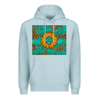 Blue Mist Sunflower Gemstone Leopard Premium Hoodie - Artiststas