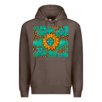 Coffee Sunflower Gemstone Leopard Premium Hoodie - Artiststas