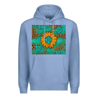 Colony Blue Sunflower Gemstone Leopard Premium Hoodie - Artiststas