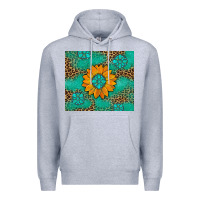 Heather Grey Sunflower Gemstone Leopard Premium Hoodie - Artiststas