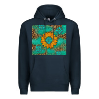 Navy Sunflower Gemstone Leopard Premium Hoodie - Artiststas