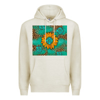 Oatmeal Heather Sunflower Gemstone Leopard Premium Hoodie - Artiststas