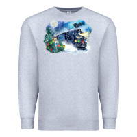Heather Grey polar express winter Premium Sweatshirt - FaDigitalArtStudio