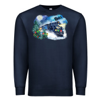 Navy polar express winter Premium Sweatshirt - FaDigitalArtStudio