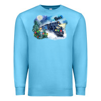 Ocean Blue polar express winter Premium Sweatshirt - FaDigitalArtStudio