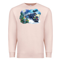 Pale Pink polar express winter Premium Sweatshirt - FaDigitalArtStudio