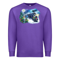Purple polar express winter Premium Sweatshirt - FaDigitalArtStudio
