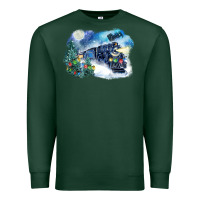 Sports Green polar express winter Premium Sweatshirt - FaDigitalArtStudio