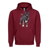 Burgundy American akita Zipper Hoodie - RanaPortraitStore