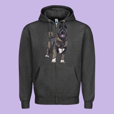 Zipper Hoodie American akita