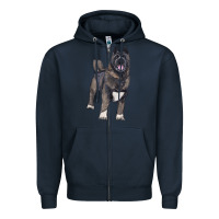 Navy American akita Zipper Hoodie - RanaPortraitStore