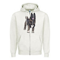 Oatmeal Heather American akita Zipper Hoodie - RanaPortraitStore