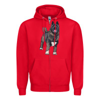 Red American akita Zipper Hoodie - RanaPortraitStore