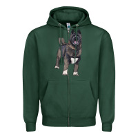 Sports Green American akita Zipper Hoodie - RanaPortraitStore