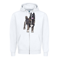 White American akita Zipper Hoodie - RanaPortraitStore