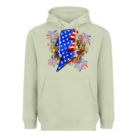 Matcha American lightning bolt Heavyweight Hoodie - Zillion Design Studio