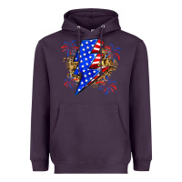 Plum American lightning bolt Heavyweight Hoodie - Zillion Design Studio