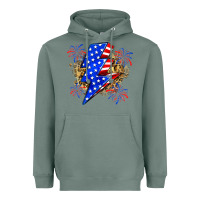 Sage American lightning bolt Heavyweight Hoodie - Zillion Design Studio